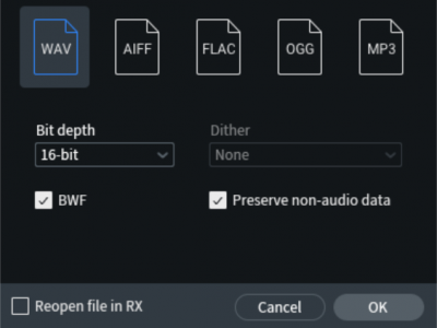 文件的导入和导出 iZotope RX
